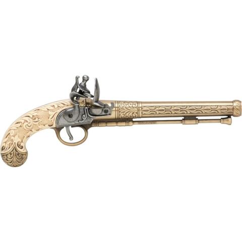 Kolser, 18.-Århundrede, Belgian Liége Flintlock Pistol, Messing
