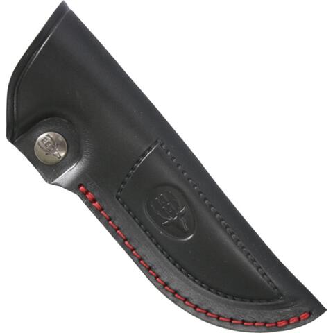 Muela Kodiak Canvas Micarta sort læderskede med røde syninger og bålstarter kit