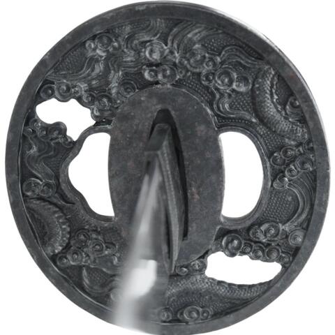 Samuraisværd White Dragon Tsuba