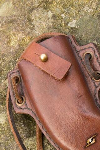 Skinner Knife & Holder Brown - 8,5 cm - Skede