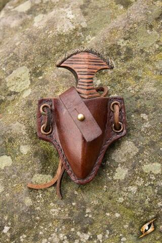 Push Dagger holder inkl. knife Brown