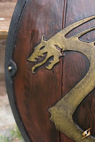 Viking Dragon Shield - M - Wood