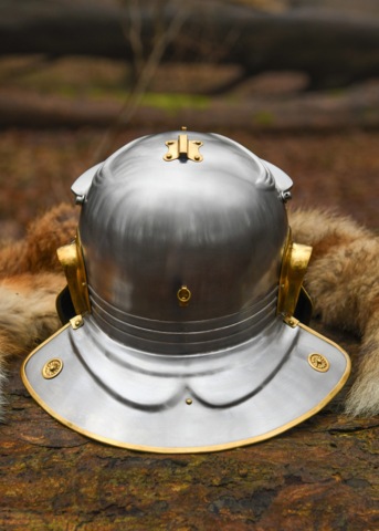 Battle Merchant, Imperial Gallic H-Hjelm, Stål, Augsburg - Bagside