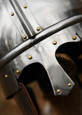 Battle Merchant, Late Roman Cavalry Hjelm, Stål - Næse Beskytter