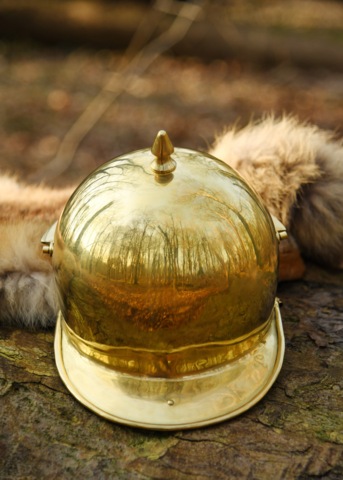 Battle Merchant, Coolus-D Roman Hjelm, Messing - Bagside